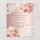 Rose Rosa Blütenhochzeit Einladung (Vorderseite)