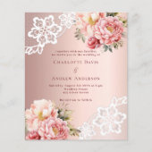 Rose Rosa Blütenhochzeit Einladung (Vorderseite)