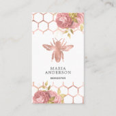 Rose Rosa Blütenhonig Bienenzüchter Visitenkarte (Vorderseite)
