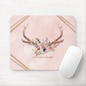 Rose Rosa Blütenrosa Hirschgewächse Boho Chic Glam Mousepad (Mit Mouse)