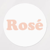 "Rose", rosa Buchstaben, weißer Hintergrund Etiketten (Design 1)