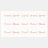 "Rose", rosa Buchstaben, weißer Hintergrund Etiketten (Blatt)