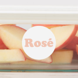 "Rose", rosa Buchstaben, weißer Hintergrund Etiketten