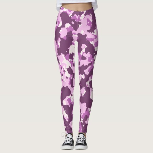 Rose Rosa Camouflage Leggings (Vorderseite)