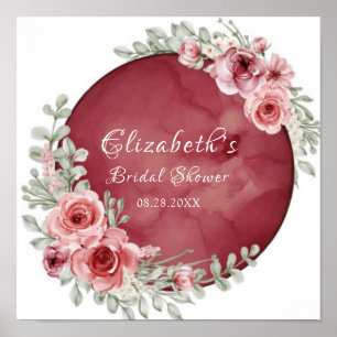 Rose Rosa Chic Perennial Peony Brautparty Poster