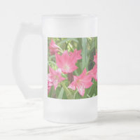 Rose rosa Crinum Lilien-mattierte Gläser