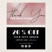 Rose rosa Dank Discount-Karte (Vorne & Hinten)