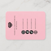 Rose rosa Drei-Ohren-Grafikkarte Visitenkarte (Rückseite)