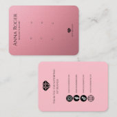 Rose rosa Drei-Ohren-Grafikkarte Visitenkarte (Vorne/Hinten)