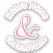 Rose Rosa Einfach Elegante Braut und Groomehe Aufkleber (Vorderseite)