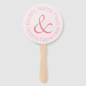 Rose Rosa Einfach Elegante Braut und Groomehe Fächer (Rückseite)