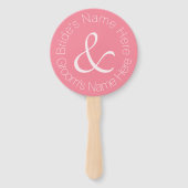 Rose Rosa Einfach Elegante Braut und Groomehe Fächer (Vorderseite)