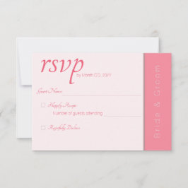 Rose Rosa ewig Beginnt Elegante Einfache Hochzeit RSVP Karte