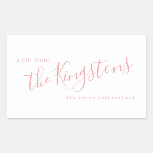 Rose Rosa Familienname Skript Rechteckige Aufklebe Rechteckiger Aufkleber (Vorderseite)