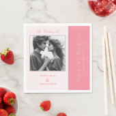 Rose Rosa Forever Beginnt Elegantes Foto Hochzeit Serviette (Beispiel)