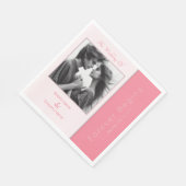 Rose Rosa Forever Beginnt Elegantes Foto Hochzeit Serviette (Ecke)