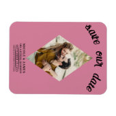 Rose Rosa Foto Hochzeit Speichern Sie das Datum Magnet (Horizontal)