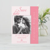 Rose Rosa für immer Beginnt Hochzeit Speichern Sie Einladung (Stehend Vorderseite)