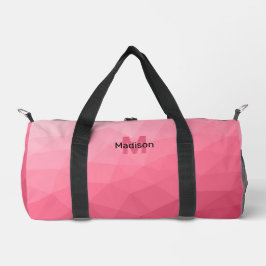 Rose rosa Gefälle geometrisches Maschenmuster Mono Duffle Bag
