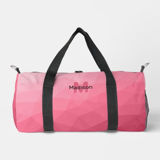 Rose rosa Gefälle geometrisches Maschenmuster Mono Duffle Bag (Vorderseite)