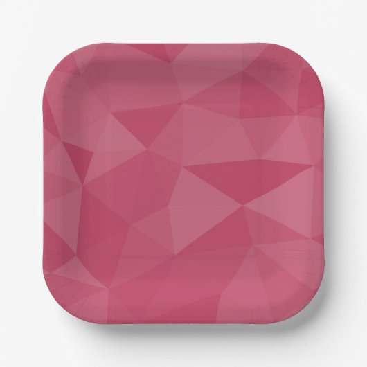 Rose rosa geometrisches Maschenmuster Pappteller (Vorderseite)