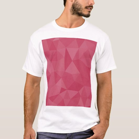 Rose rosa geometrisches Maschenmuster T-Shirt (Vorderseite)