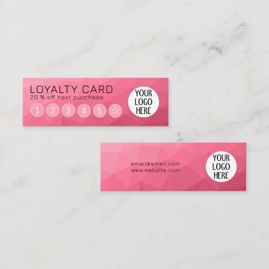 Rose rosa Geometrisches Messemuster Treuekarte (Vorne/Hinten)