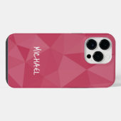 Rose rosa geometrisches Messmuster Individuelle Na iPhone Hülle (Rückseite (Horizontal))