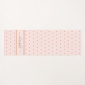 Rose Rosa gestrichelte Punkte Monografie Yogamatte (Vorderseite (Horizontal))