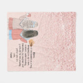 Rose Rosa Glitzer Effekt Zwei Mädchen Letter Note Fleecedecke (Vorderseite (Horizontal))