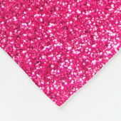 Rose Rosa Glitzer Fleecedecke (Ecke)
