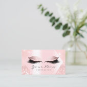 Rose Rosa Glitzer Makeup Artist Lashes Pastelle Visitenkarte (Stehend Vorderseite)