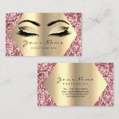 Rose Rosa Glitzer Makeup Artist Lashes Visitenkarte (Vorne/Hinten)