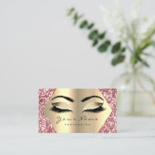 Rose Rosa Glitzer Makeup Artist Lashes Visitenkarte (Stehend Vorderseite)
