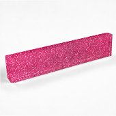 Rose Rosa Glitzer Namensplakette