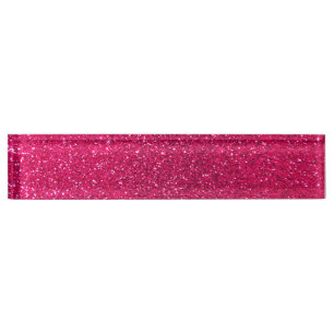 Rose Rosa Glitzer Namensplakette