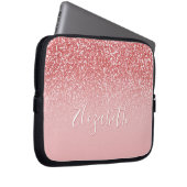 Rose Rosa Glitzer Rosa Ombre Name Laptopschutzhülle (Vorne Rechts)