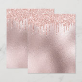 Rose Rosa Glitzer Tropfen Papier (Vorne/Hinten)