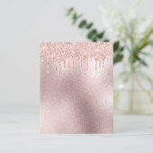 Rose Rosa Glitzer Tropfen Papier (Stehend Vorderseite)