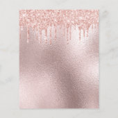 Rose Rosa Glitzer Tropfen Papier (Rückseite)
