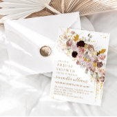 Rose Rosa & Gold Blumen Elegantes Brautparty Einladung