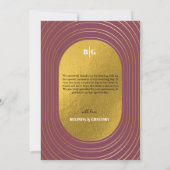 Rose Rosa & Gold Moderne Minimalistische Hochzeit Dankeskarte (Rückseite)