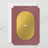 Rose Rosa & Gold Moderne Minimalistische Hochzeit Einladung (Rückseite)