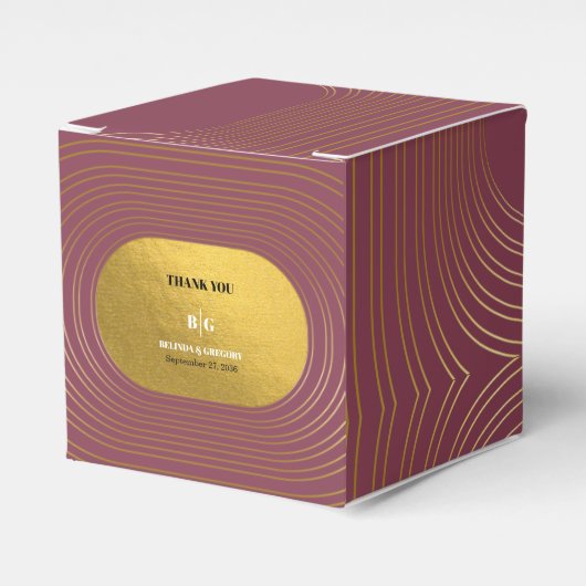 Rose Rosa & Gold Moderne Minimalistische Hochzeit Geschenkschachtel (Vorderseite)
