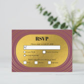 Rose Rosa & Gold Moderne Minimalistische Hochzeit RSVP Karte (Stehend Vorderseite)