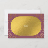 Rose Rosa & Gold Moderne Minimalistische Hochzeit RSVP Karte (Rückseite)