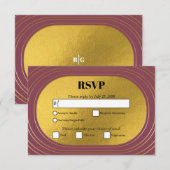 Rose Rosa & Gold Moderne Minimalistische Hochzeit RSVP Karte (Vorne/Hinten)