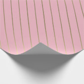 Rose Rosa goldgestreiftes Glam Shiny Design Stilvo Geschenkpapier (Ecke)