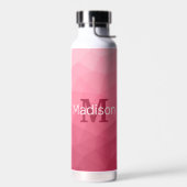 Rose rosa Gradient Geometrisches Messemuster Monog Trinkflasche (Links)