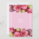 Rose Rosa Grenze Sommer Brautparty Einladung (Rückseite)